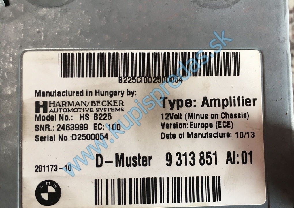 AMP zosilňovač Harman Kardon BMW 1 F20 F21 / BMW 2 F22 F23